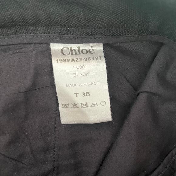Chloe Womens Straight Leg Pants in Black France Designer Size 6 - Picture 8 of 8